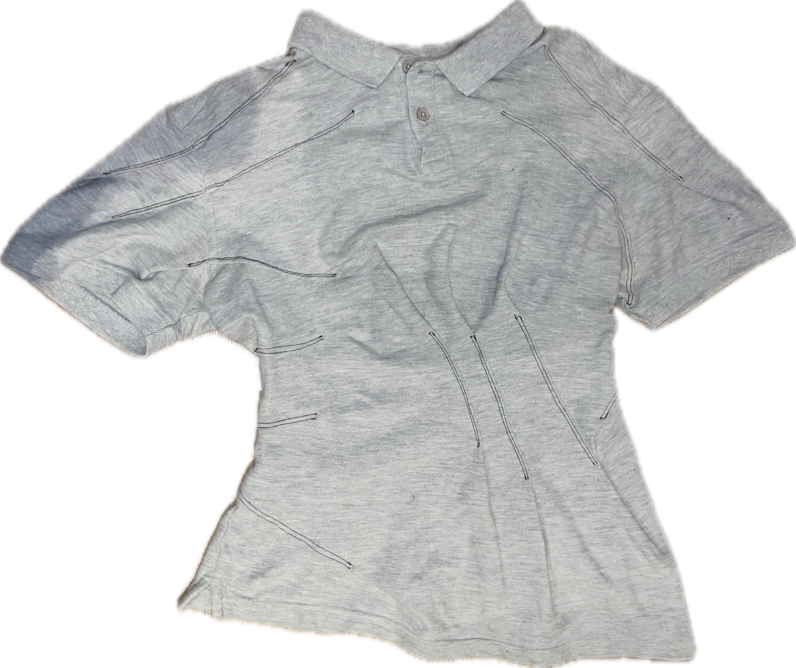 reworked polo shirt with cinched waistband