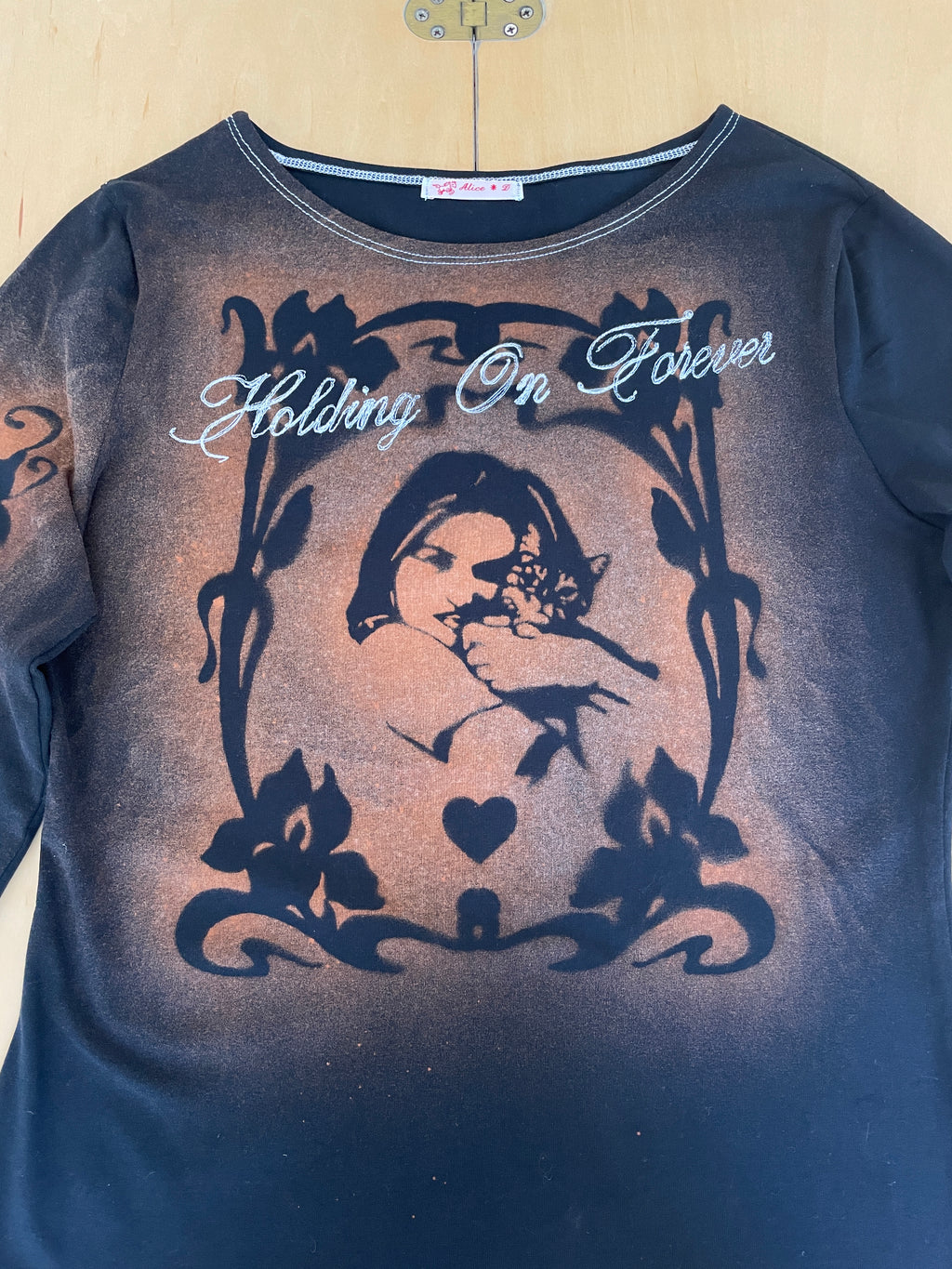 handmade stencil print long sleeve top