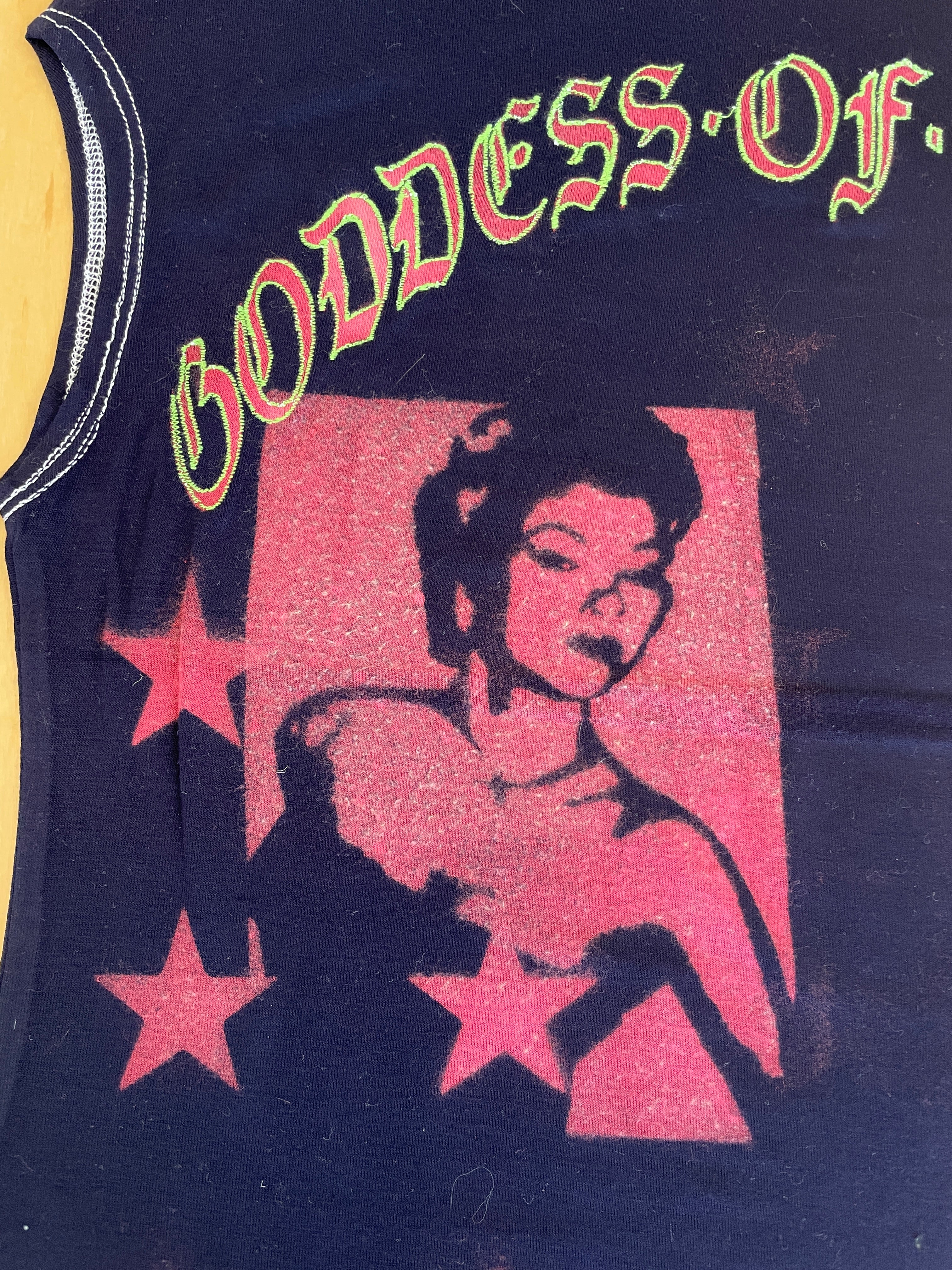 handmade bleach stencil punk asymmetrical tank