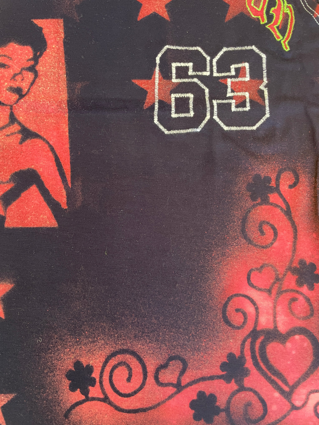 handmade bleach stencil punk asymmetrical tank