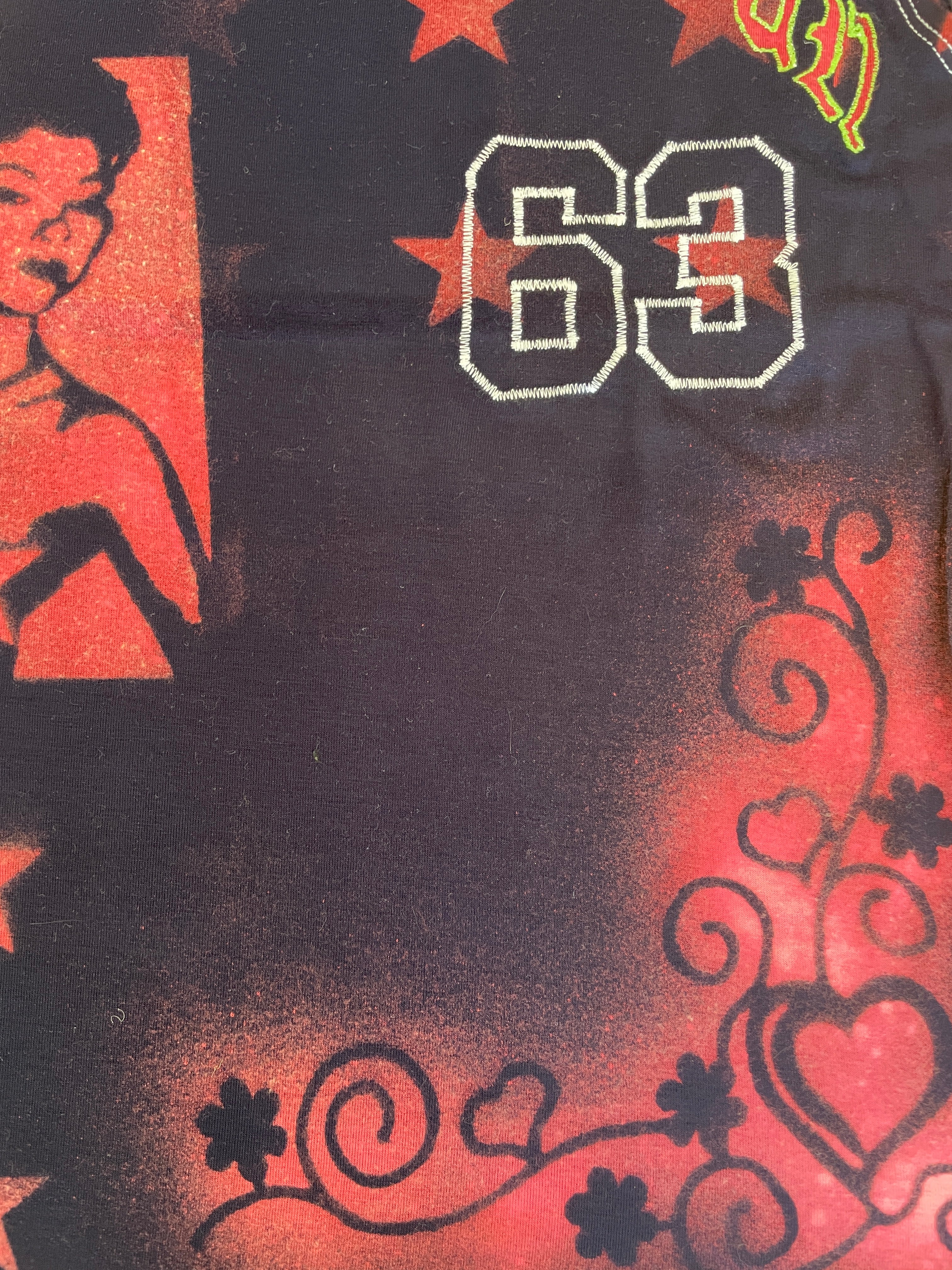 handmade bleach stencil punk asymmetrical tank