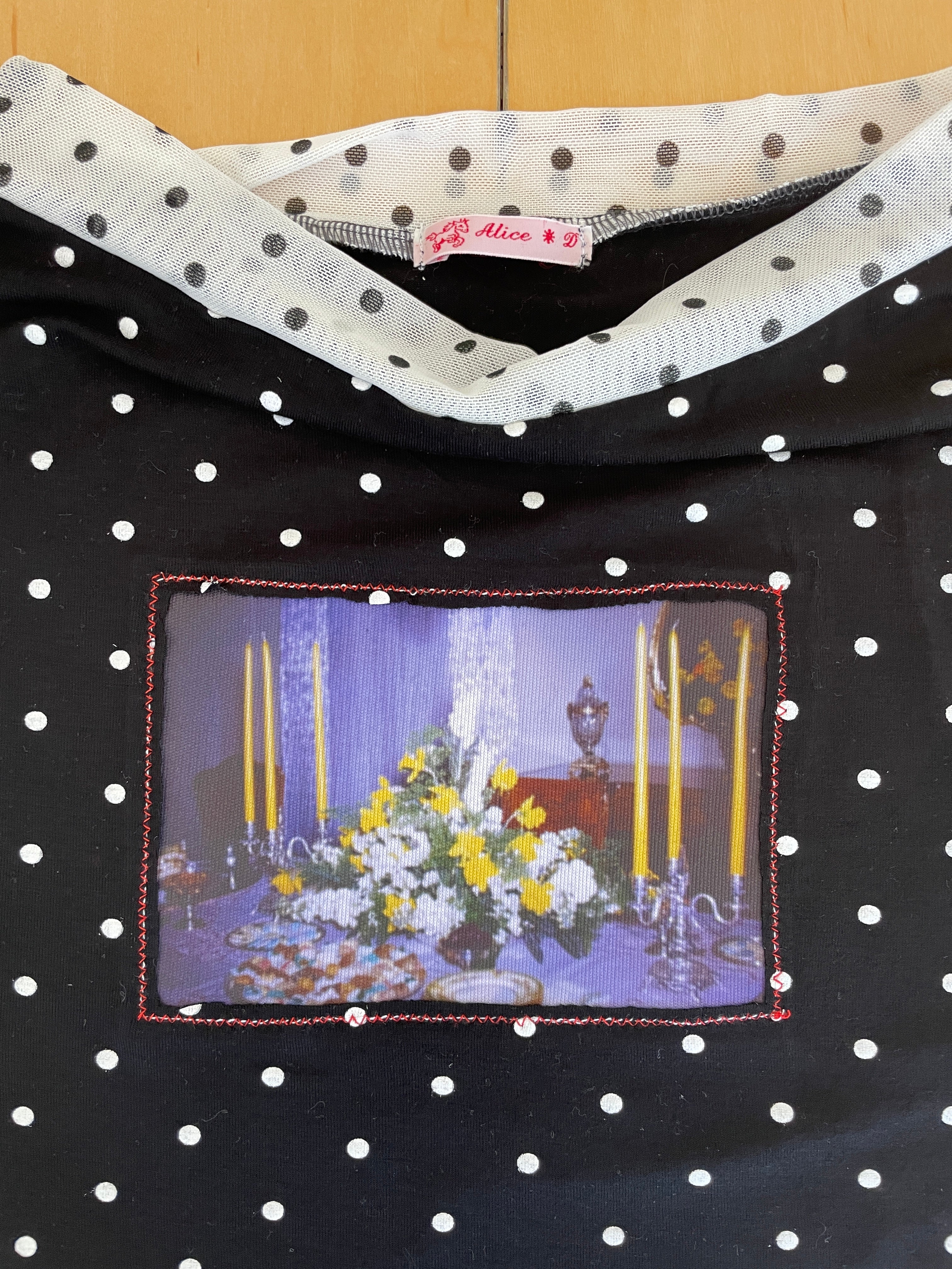 handmade polka dot monochrome photo print tank top