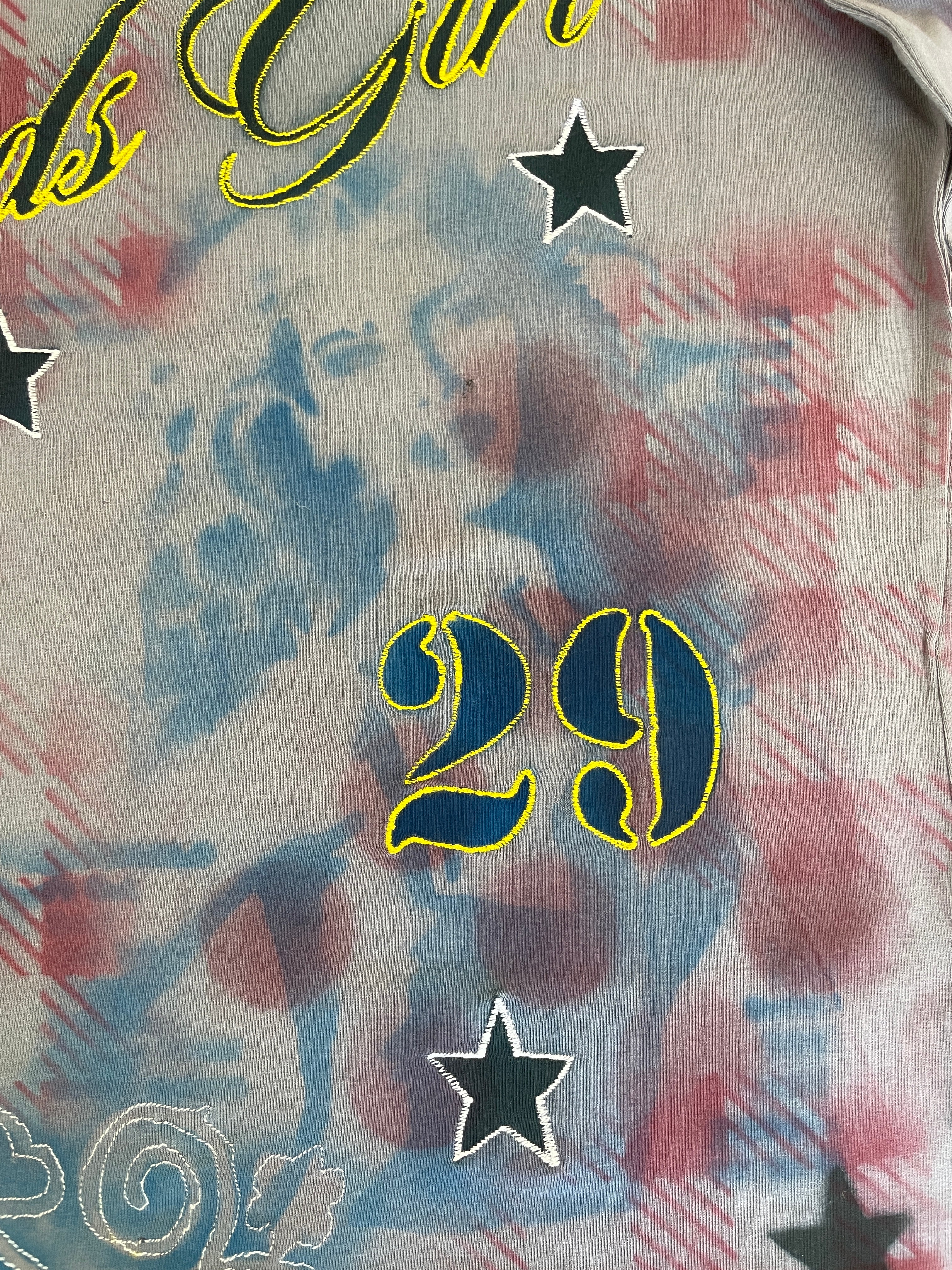 handmade tartan airbrush stencil print ribbed embroidered long sleeve