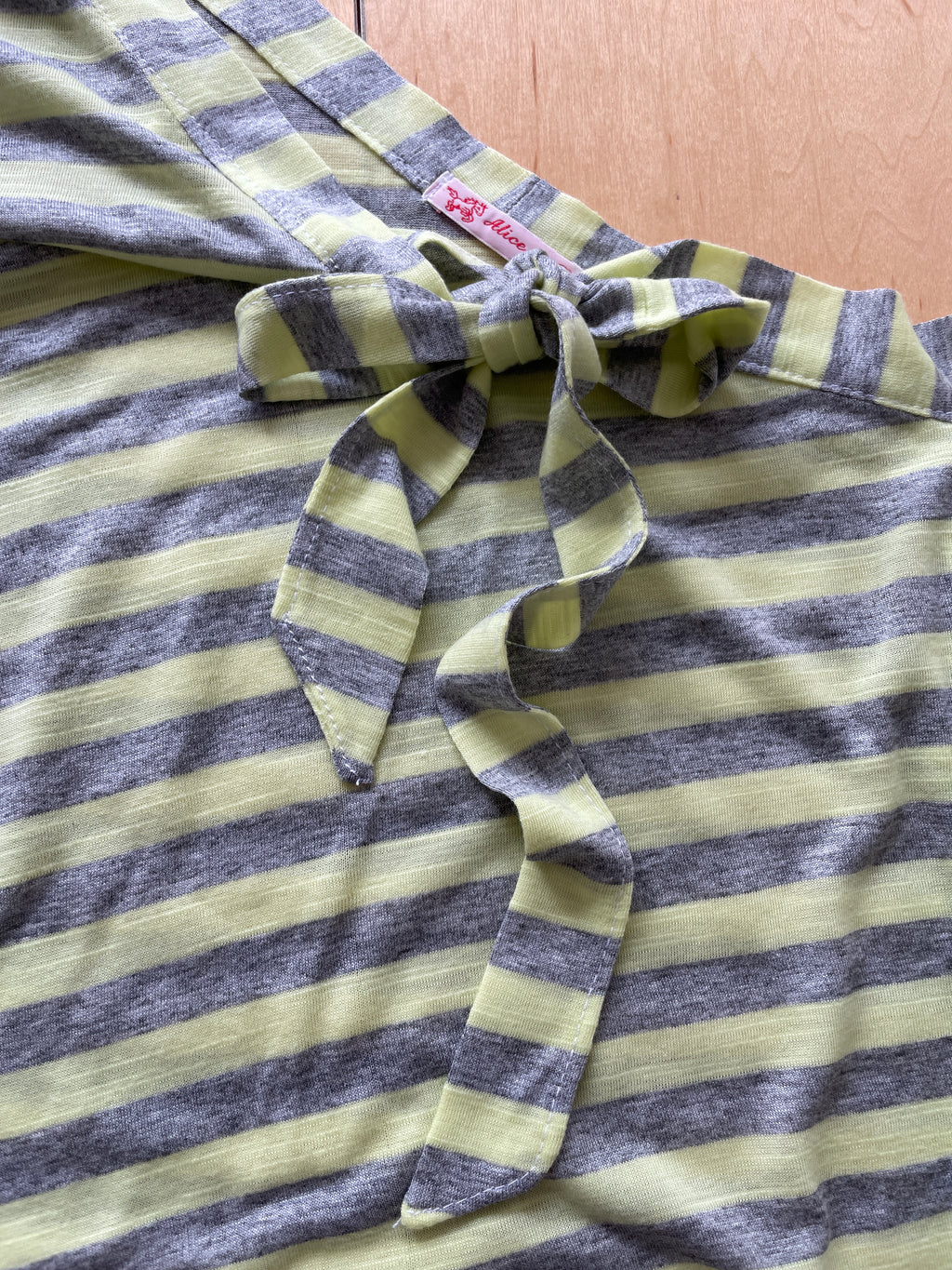 asymetrical yellow stripe tie top