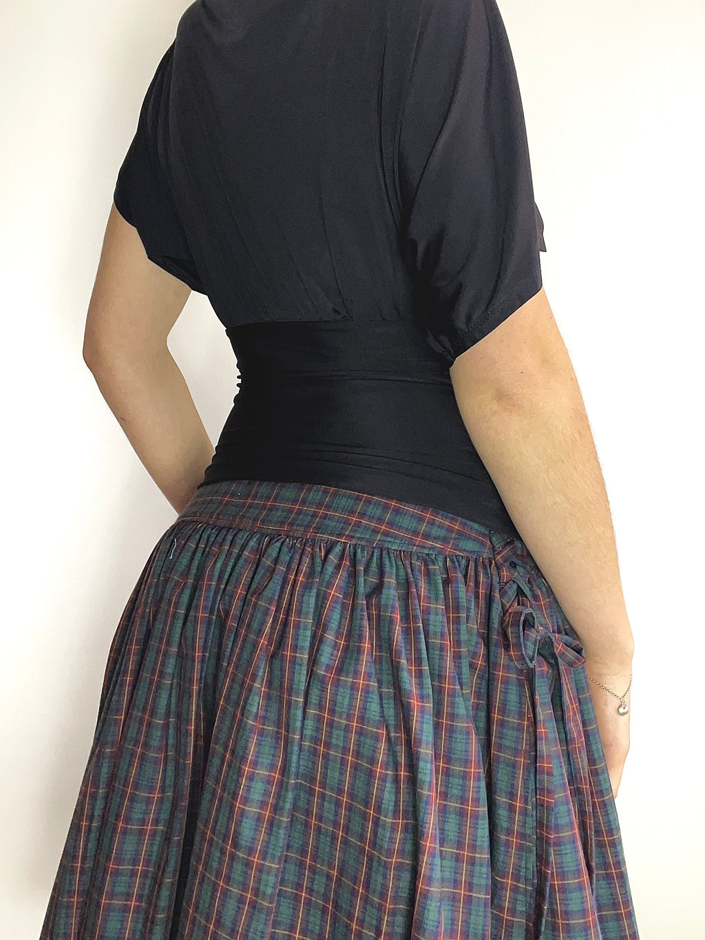 handmade black slinky button tunic