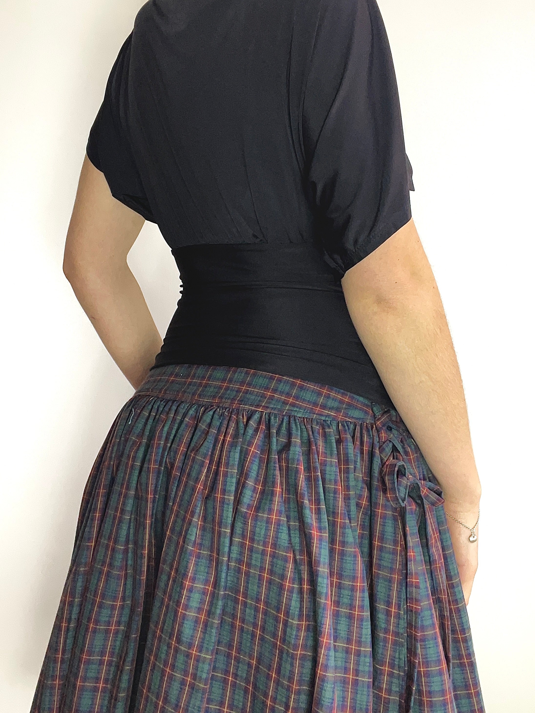 handmade black slinky button tunic