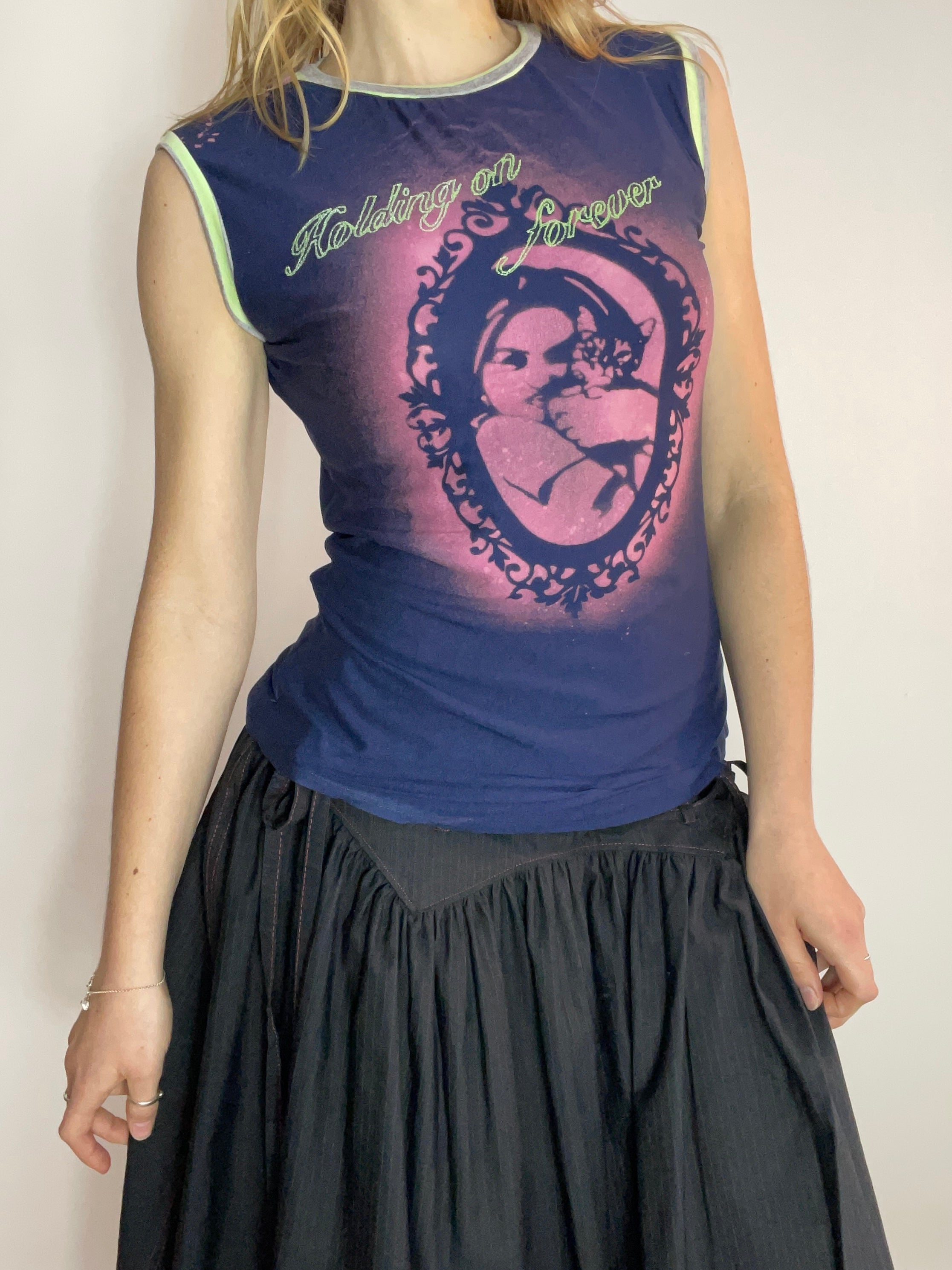 handmade bleach stencil gods girl tank