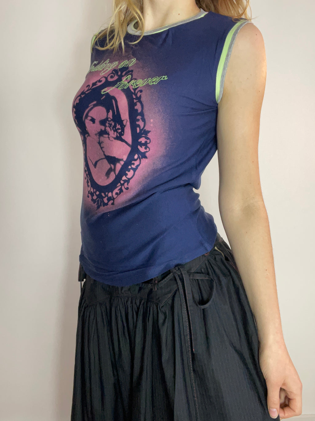 handmade bleach stencil gods girl tank