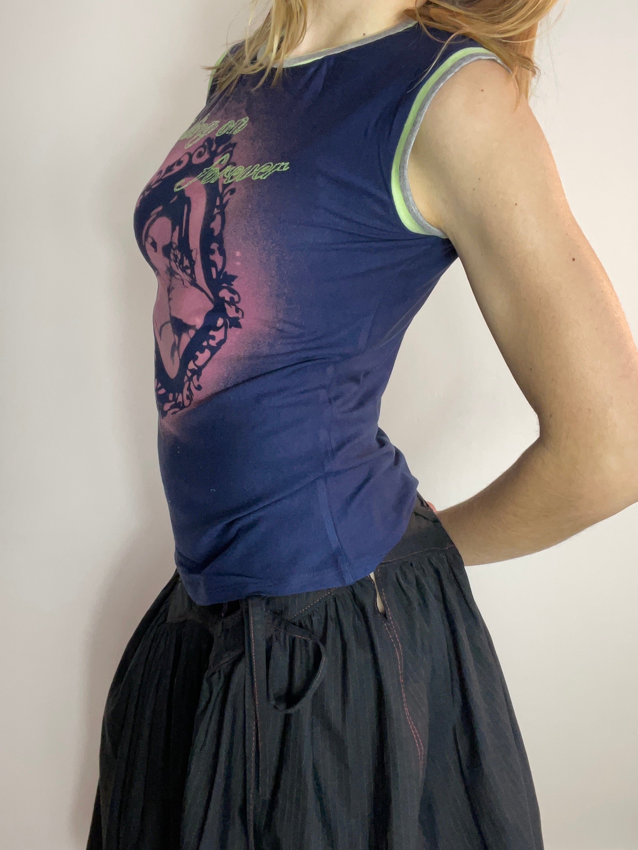 handmade bleach stencil gods girl tank