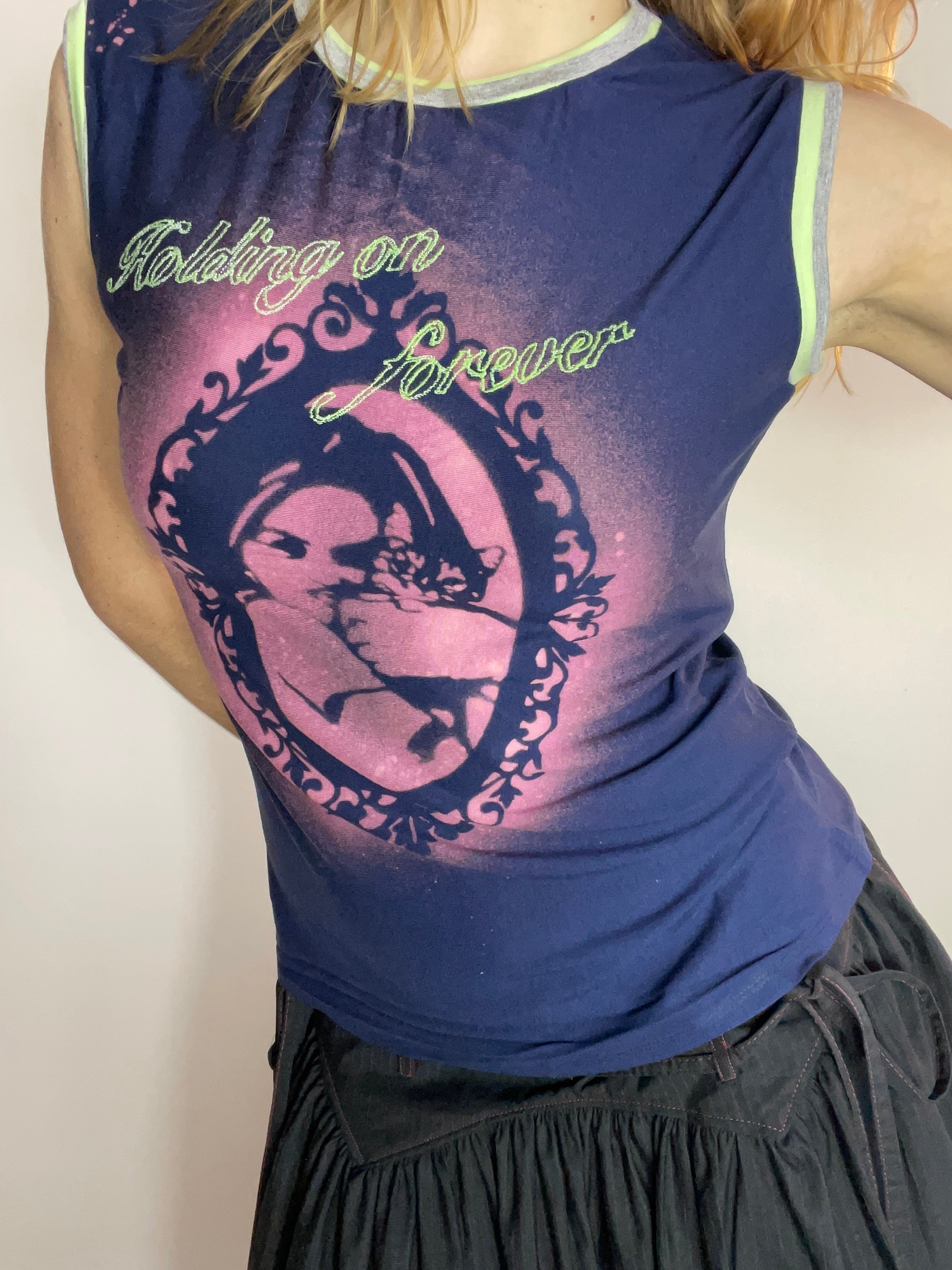 handmade bleach stencil gods girl tank