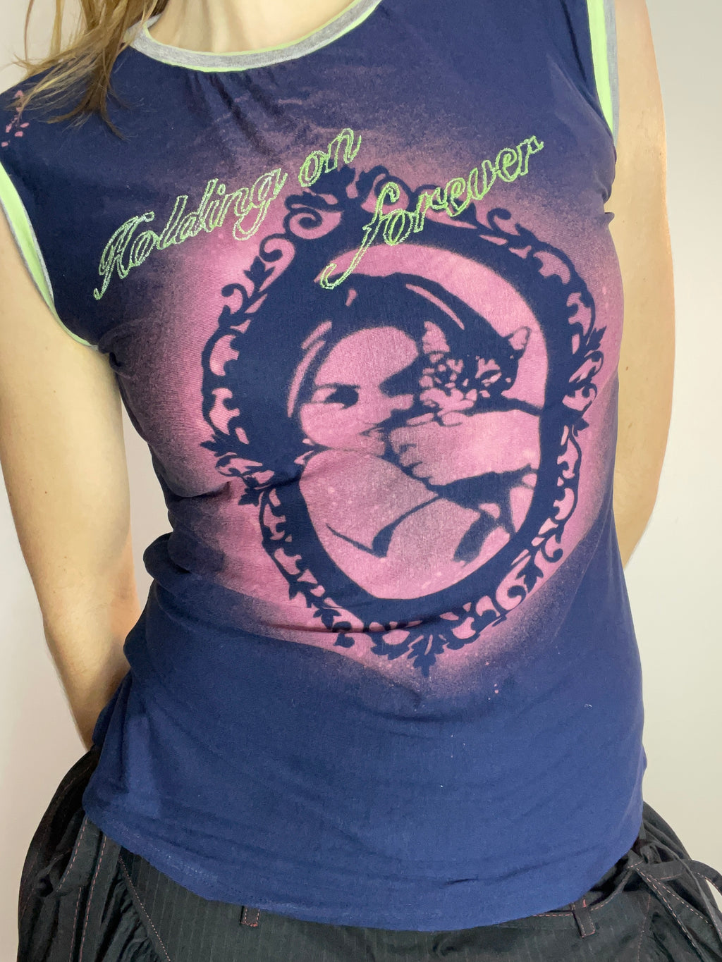 handmade bleach stencil gods girl tank