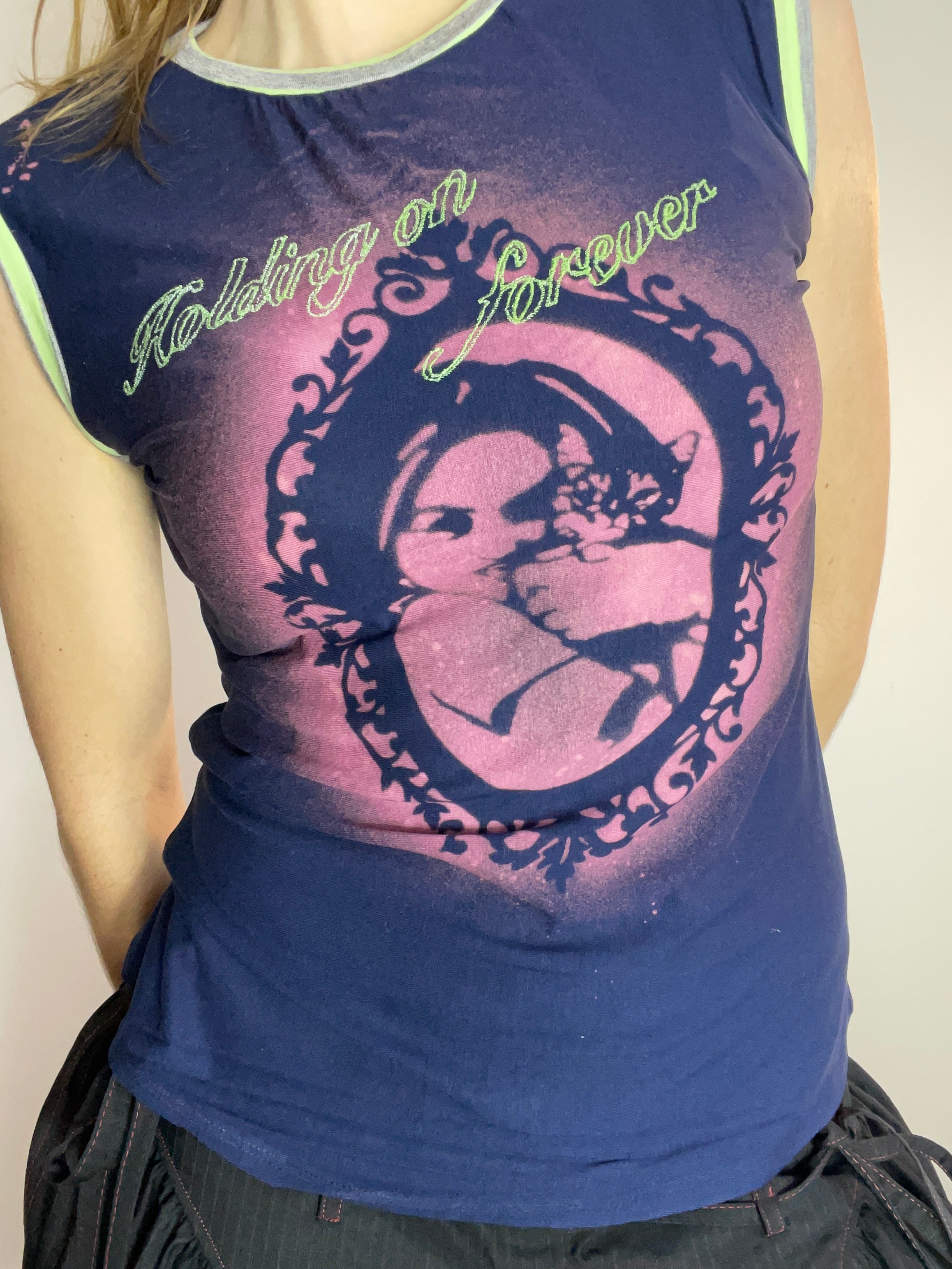 handmade bleach stencil gods girl tank